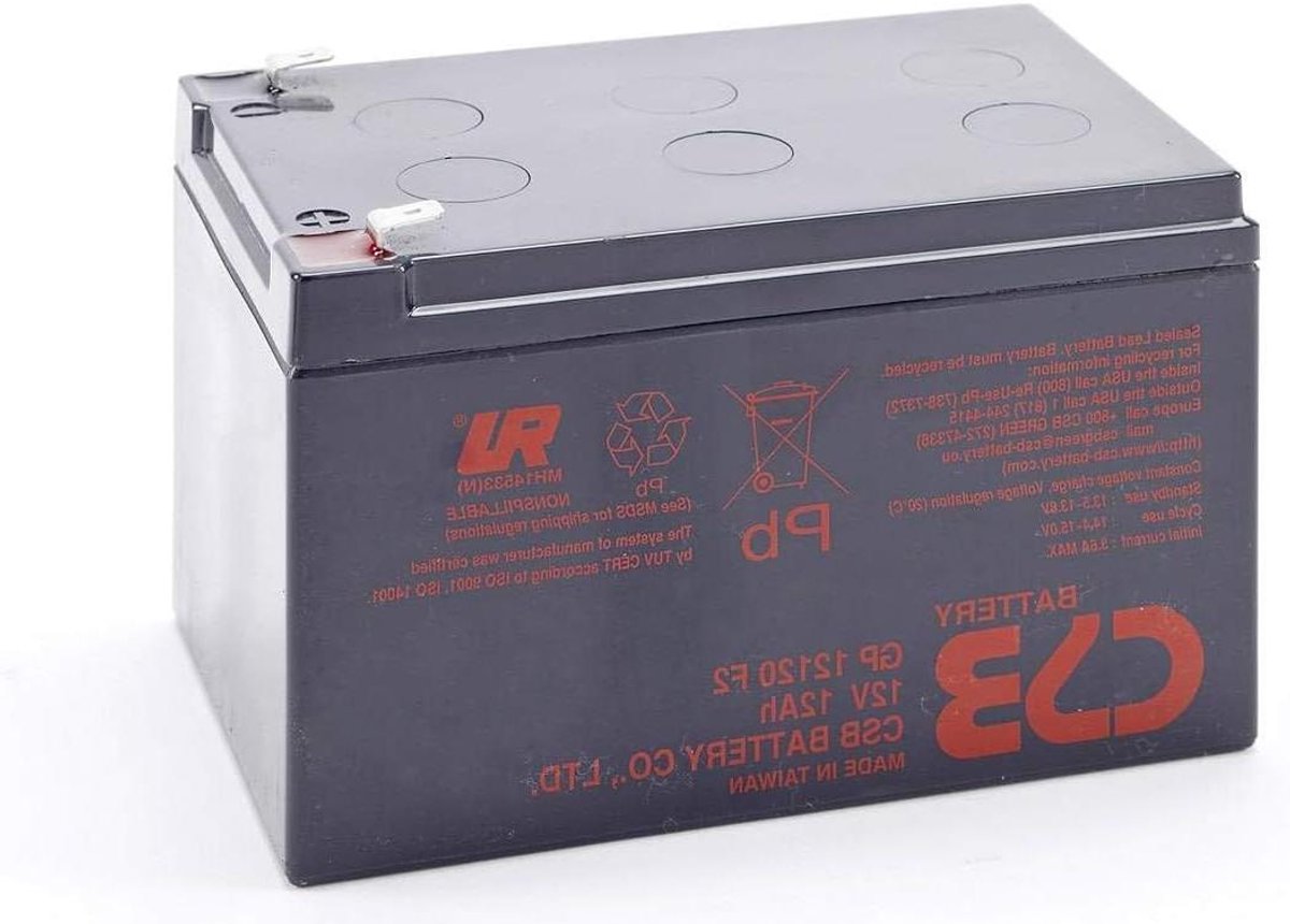 Loodaccu - AGM Batterij - Noodstroom - Loodvlies - 151 x 100 mm - Zwart