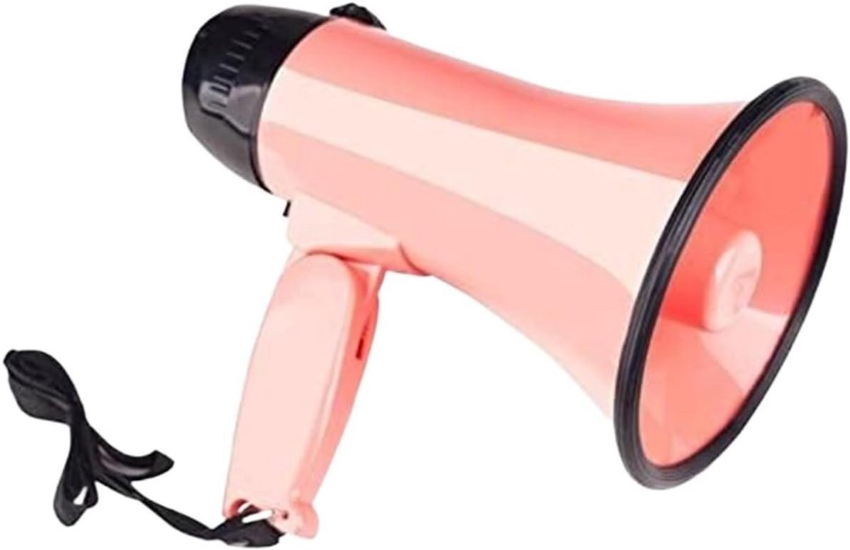 Megafoon Luidspreker - Megafoon Trompet - Publiek Leiden - Opname Functie - 22.5*13.8cm - Roze