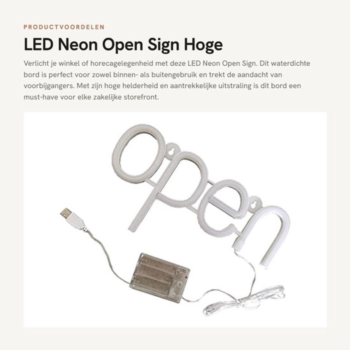 Neon Sign Hoge Helderheid - Waterdichte Neon Verlichting - Mini Neon Wandlamp - Oplaadbare Batterijen - Eenvoudig te Installeren - Hoogwaardige Kwaliteit - Open Bord