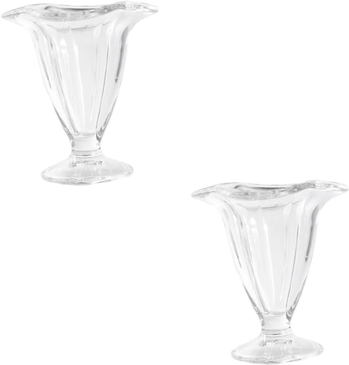 Dessertglazen - IJscoupe glazen Puddingbekers - Desserts Serveren - Vintage Stijl - 12.5x11.5CM - Transparant