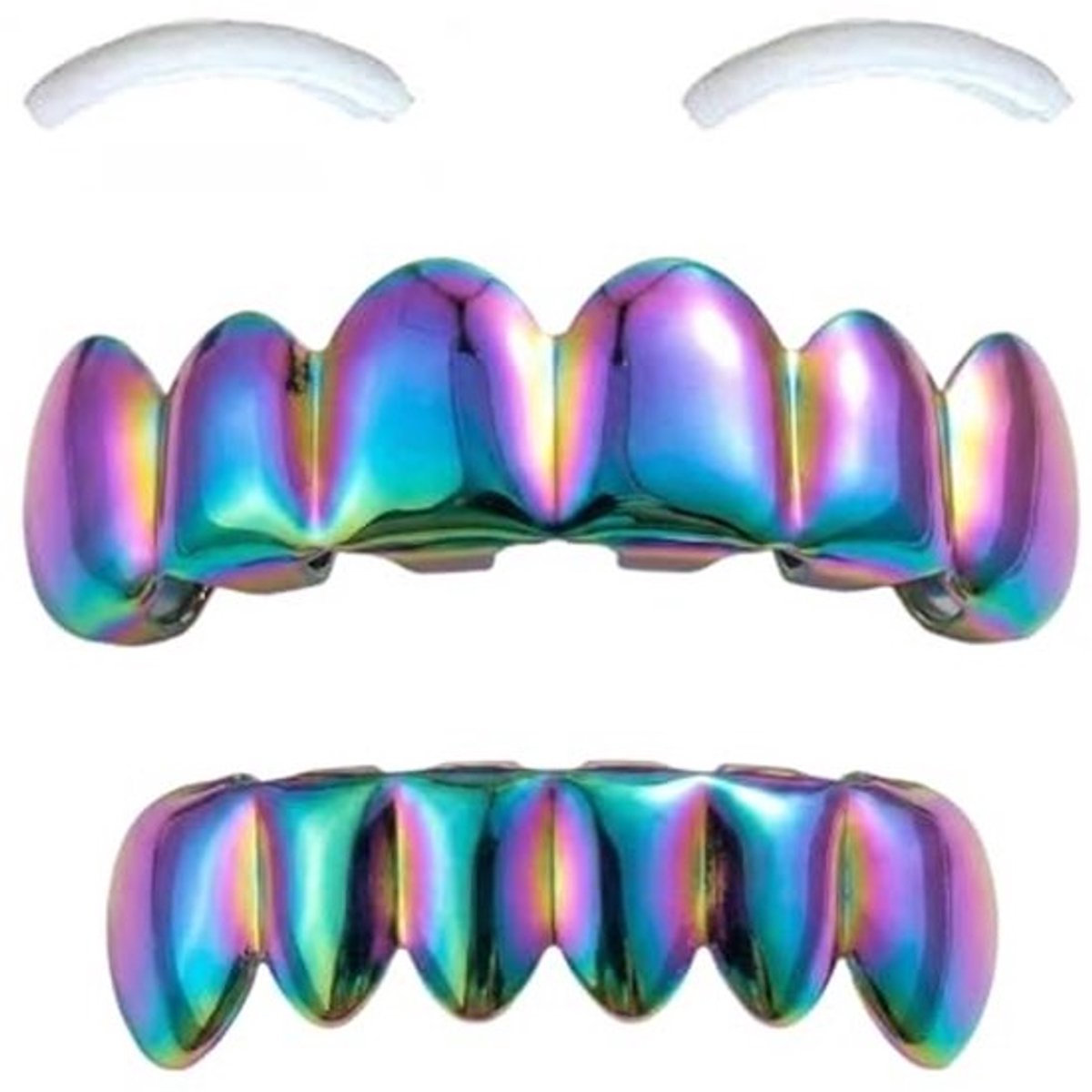 Tandengrills 18K - Decoratie voor Mondbretels - Siliconen Mouldings - Muziek Festival - Hip Hop/Rapper - Kleurverloop 4,8 x 3,8 cm - Tanden Grill