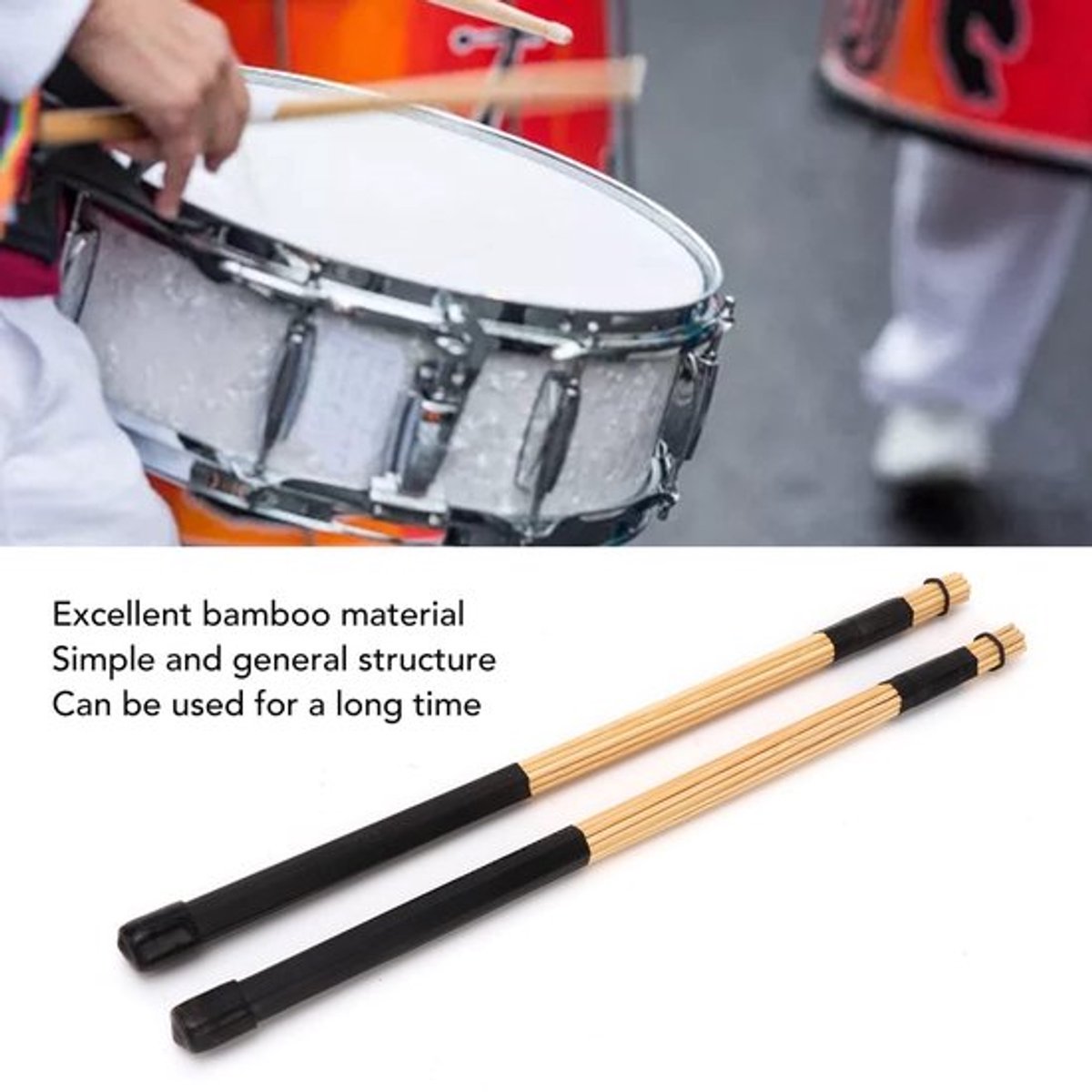 Drumstokken Bamboe - Goede Bounce - Natuurlijk Geluid - Duurzaam - Praktisch - Lichtgewicht - Drumsticks