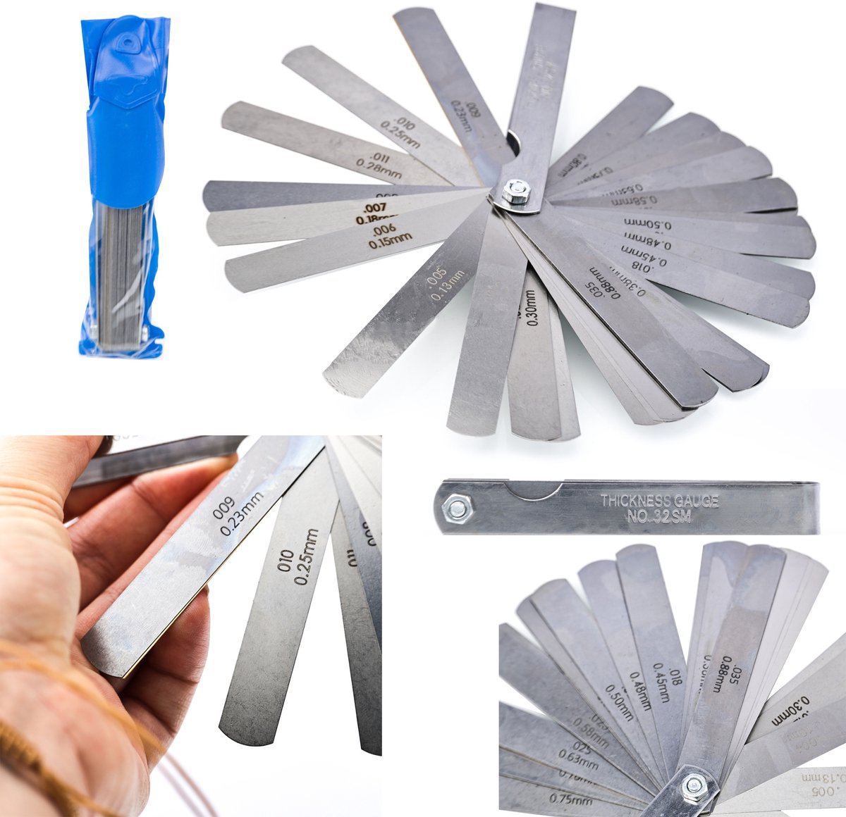 Rosfix Voelermaat Set 32-Delig - Precisie Rvs Voelermaten - 0,04–0,8 mm, 99 mm