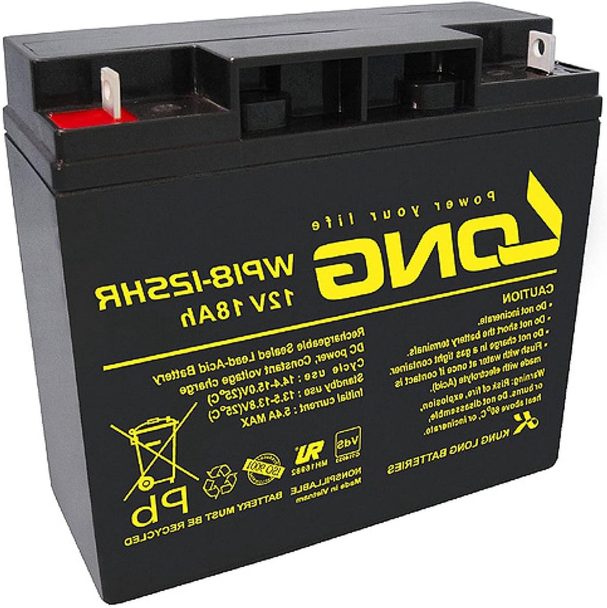 Loodaccu - Reserveaccu Batterij - Noodstroom Systemen - Onderhoudsvrij en Robuust - 181 mm x 76 mm x 167 mm