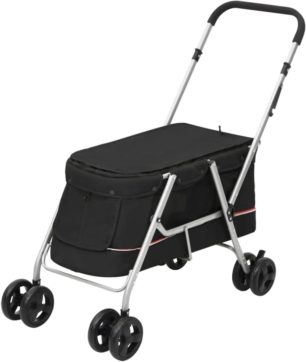 Kinderwagen - Hondenbuggy - Huisdieren Vervoeren - Opvouwbaar Ontwerp - 100 x 49 x 96 cm - Zwart