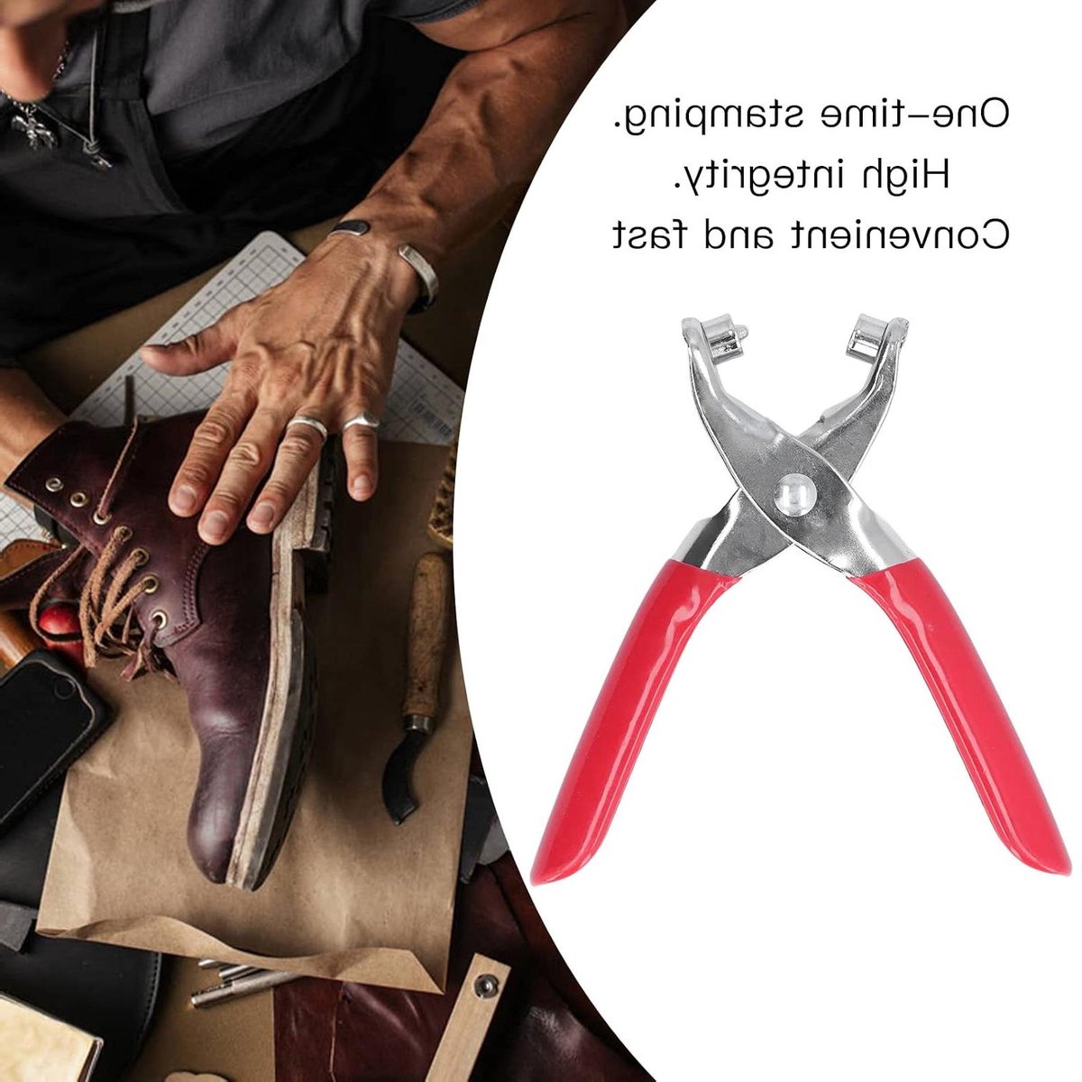 Gatentang Set - Oogjes Tang Doorvoertang - Kleding Maken - Inclusief 100 Oogjes - 4 Mm Binnendiameter - Grijs