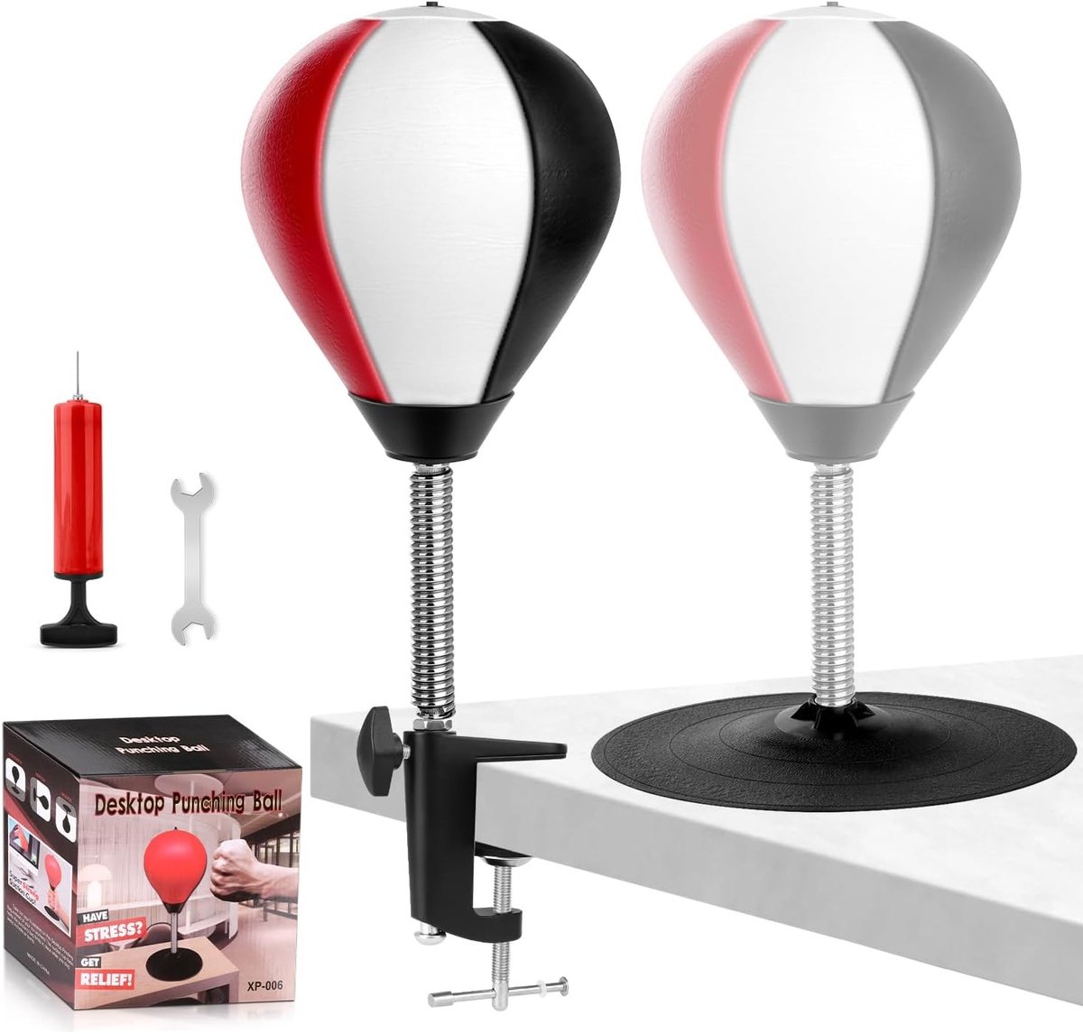Desk Punching Bag met Sterke Zuignap en Tafelklem - Perfect voor Stressverlichting, Thuiswerk en Cadeau voor Vrienden of Collega's