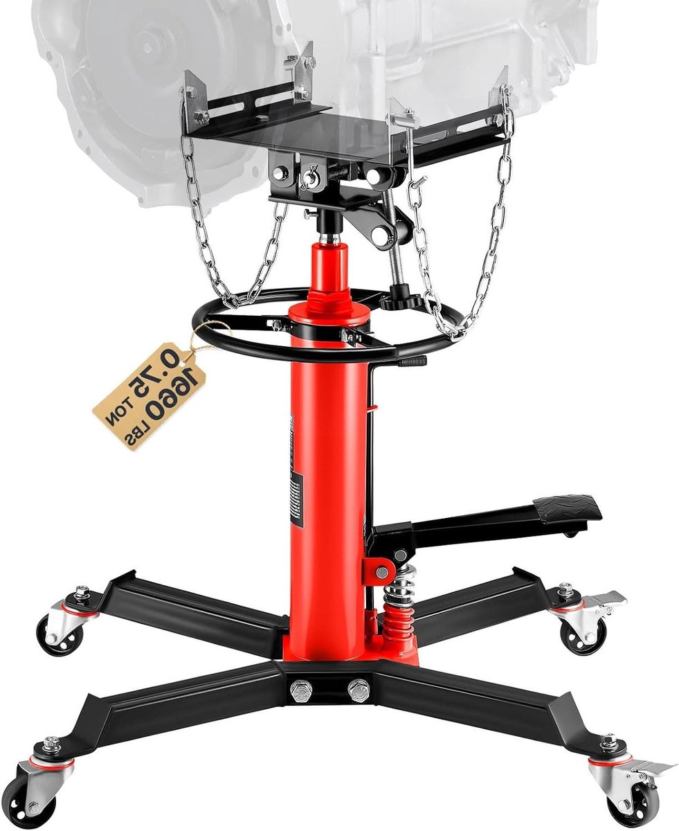 Transmissie Krik - Motorkrik Hydraulisch - Auto Reparatie - Verstelbaar Zadel - 85-170 cm - Rood