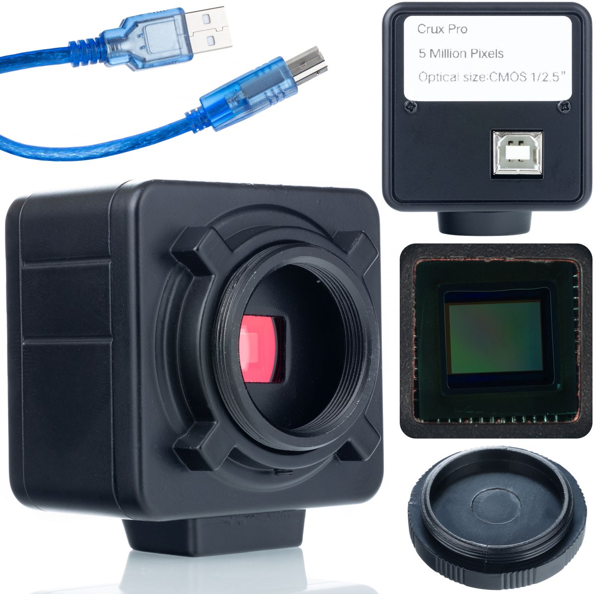 Rosfix Microscoopcamera KMCP-HDMI-USB - CMOS 5MP 2K 2592x1944 - USB 2.0, C-Mount 25mm