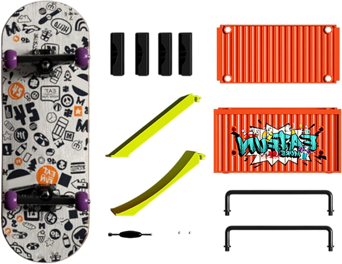 Vingerskateboard set Mini skateboard Vinger vaardigheid 5-laags esdoorn dek 100 mm x 32 mm Met logo