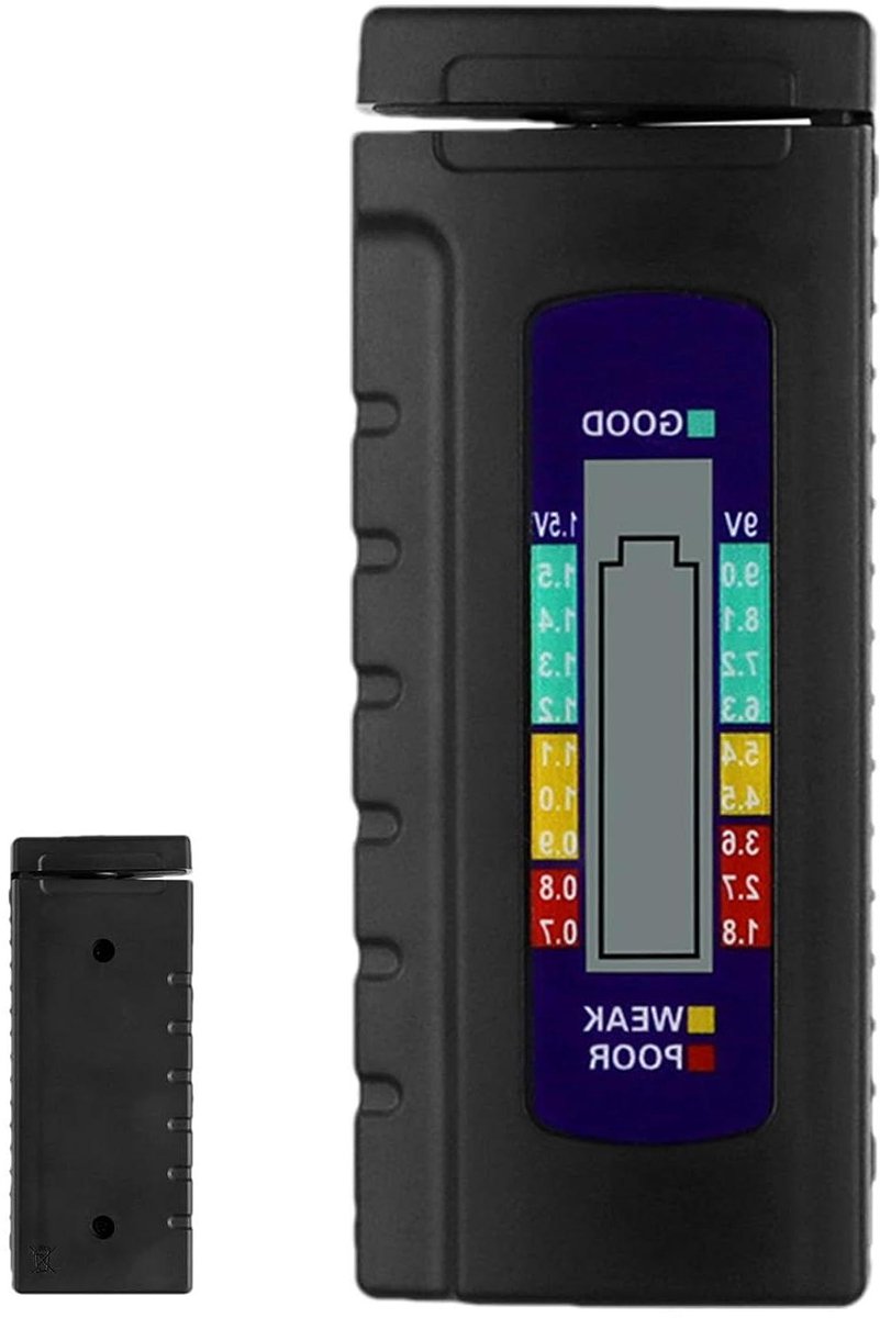 Batterijtester LCD - Batterijmeter Vermogensmeter - Batterijen Controleren - Multifunctionele Meting - 955 x 39 x 19 mm - Zwart