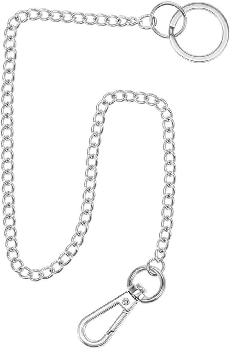 Sleutelhanger 40 cm - Portemonneeketting - Karabijnhaak - Roestvrij Staal - Sleutelring 2,5 cm - Modieus Design