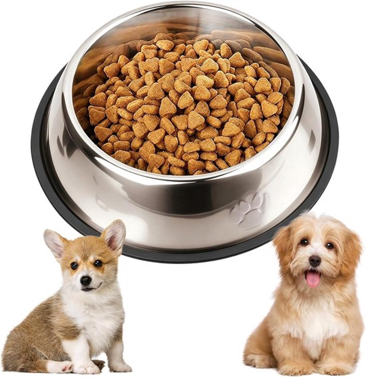 SnelShoppen - RVS Hondenvoerbak, Antislip Metalen Waterbak, Voer- en Drinkbak voor Kleine en Medium Honden, Duurzaam en Stijlvol, Roestvrij en Kleurva