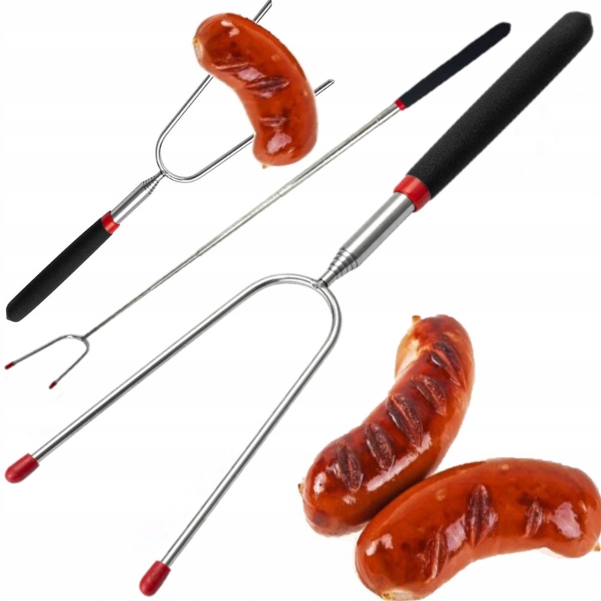 Telescopische Vleesvork voor Kampvuur & BBQ - Inklapbaar & Verstelbaar