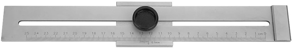 Tekenliniaal en markeerder 0-250mm met 0.1mm nauwkeurigheid, ideaal voor houtbewerking, timmerwerk en precisie metingen