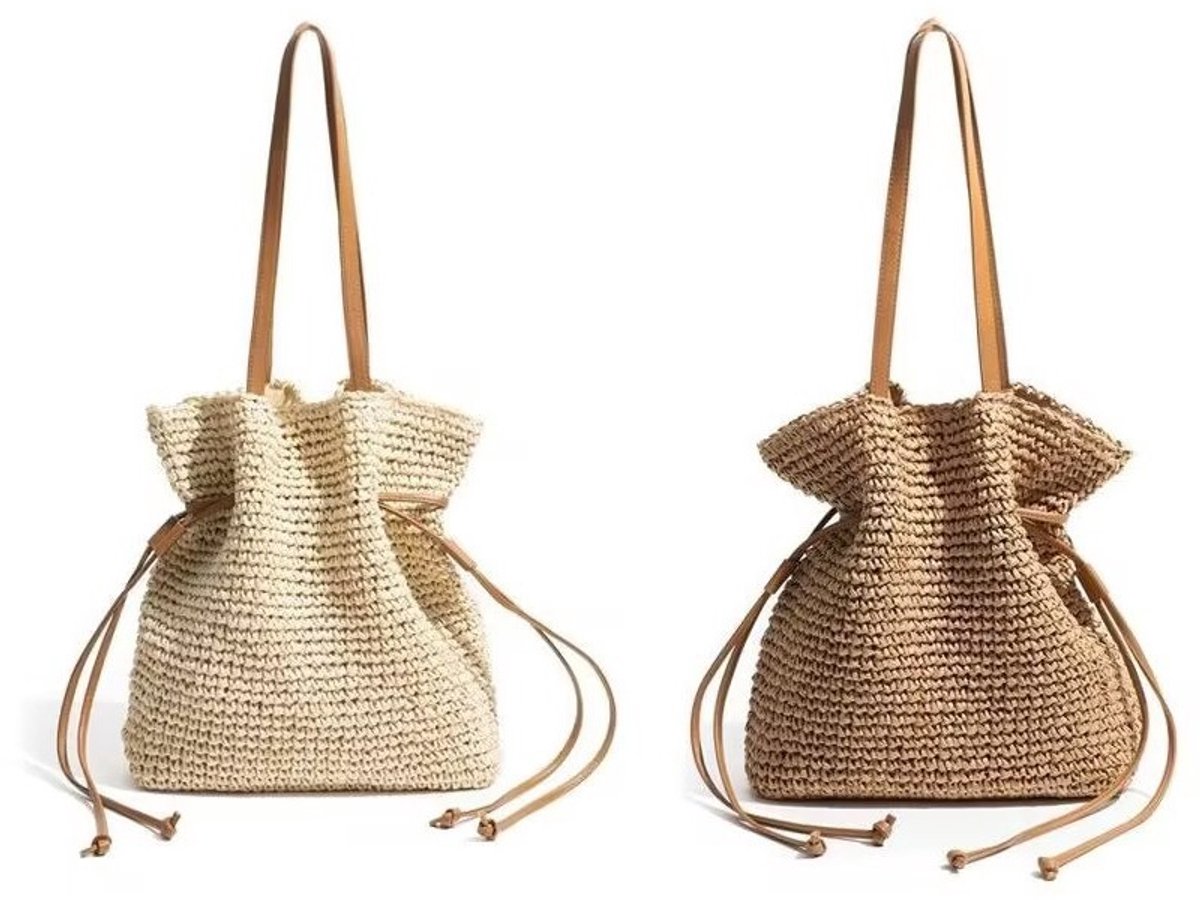 Claoner Shopper - Strandtas - Boodschappentassen - Schoudertas - Handtas - Weekendtas Dames - Gebroken wit