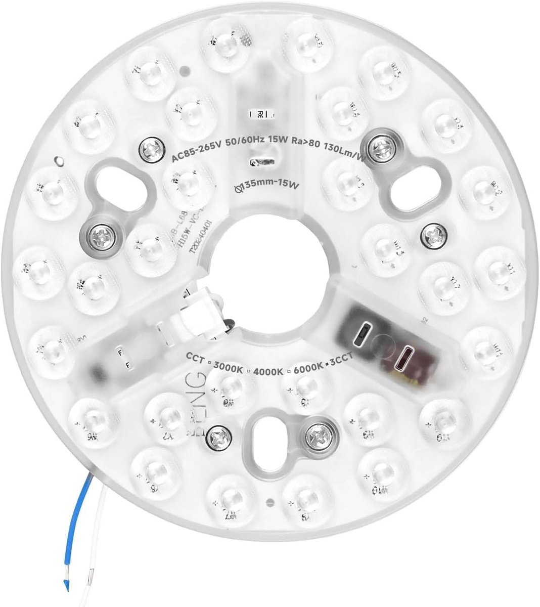 Vervangende LED-verlichtingsset voor Plafondventilator - Wit - 5.3 inch - Aluminium - Voor Modernisering