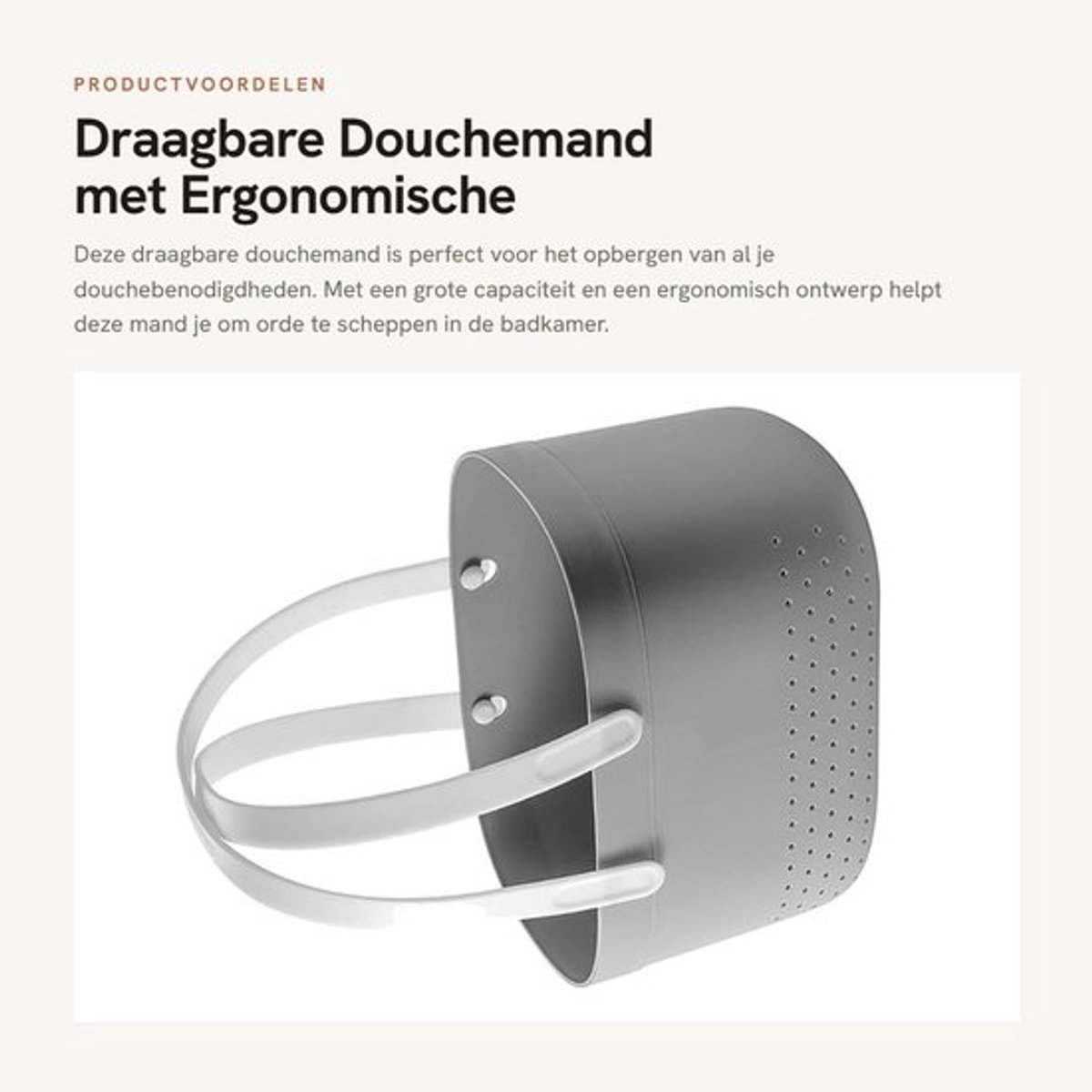 Douchemand Grote Capaciteit - Draagbare Douchemand - Ventilatiegaten - Ergonomische Handgrepen - Stapelbaar Ontwerp - Waterdicht - Opbergmand