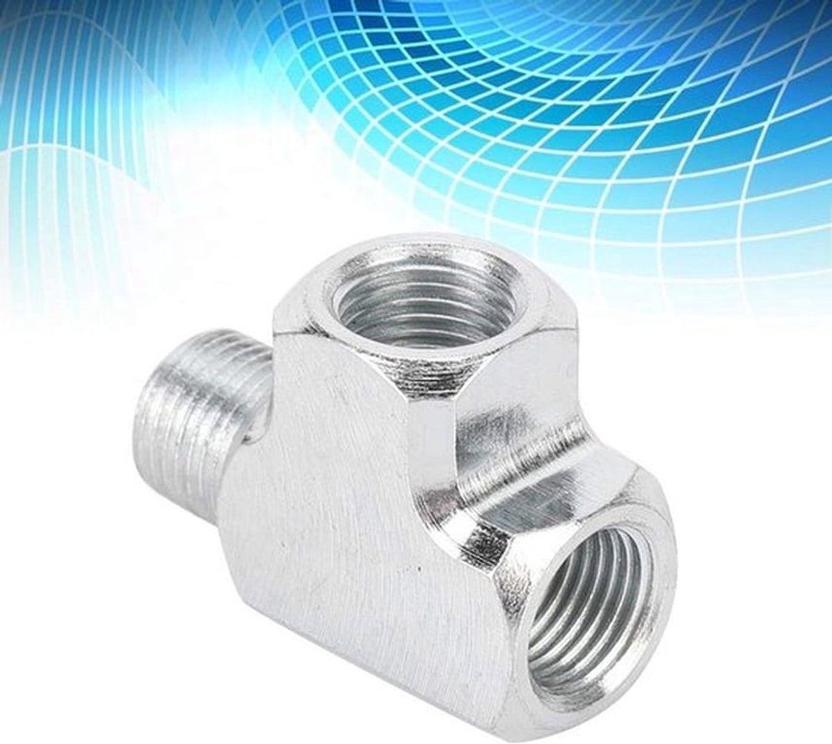 oliedruksensor - T-type sensor - Aluminium - Aansluitleiding 1/8 inch - Geschikt voor olie en water - Manometer met adapter