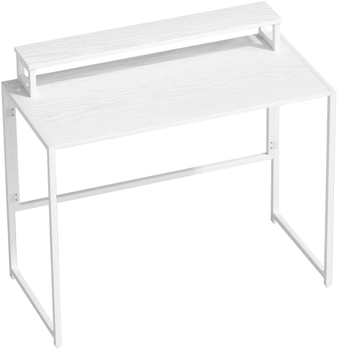 Inklapbaar Bureau met Afneembare Monitorstandaard - Ruimtebesparend Computerbureau - Kantoortafel - Werktafel - Desk - 100 x 48 x 87,5 cm - Wit