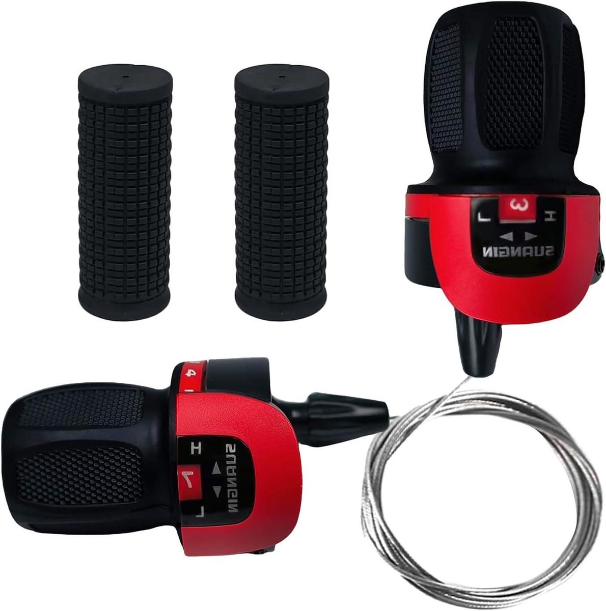 Fiets Versnellingspook - Draaiknop Shifter - Fietsen Verbeteren - Ergonomische Antislip Grip - 21 Versnellingen - Zwart