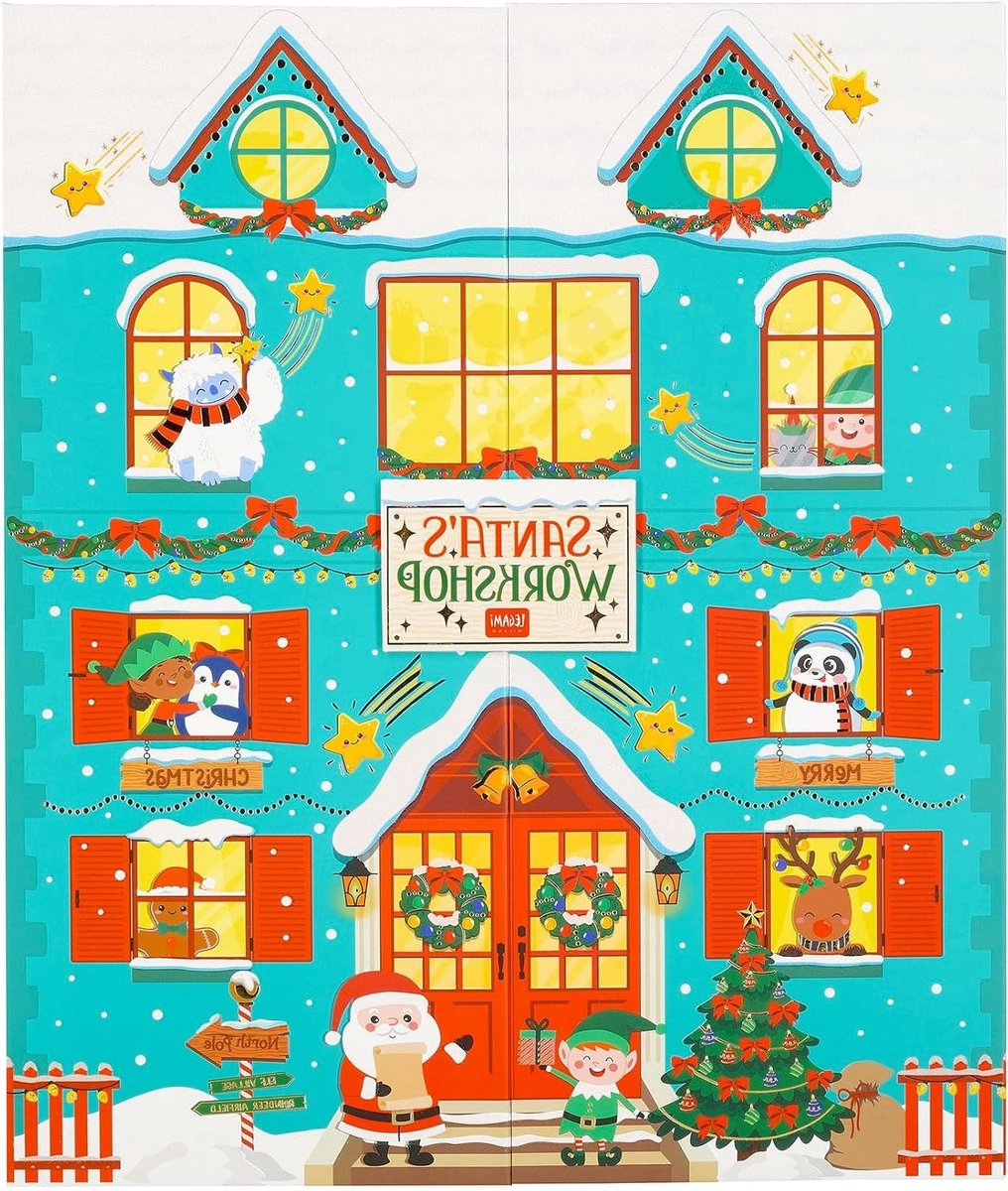 Adventskalender Verrassingen - Kerstkalender Cadeauset - Kerstmis aftellen - Herbruikbare Kalender - 33 x 39 x 67 cm - Groen