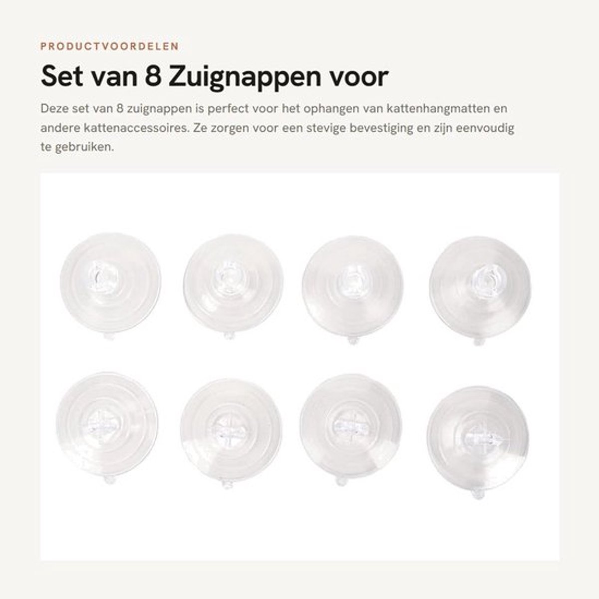 Zuignap 8 Stuks - Vervangingszuignappen - Cat Bed Zuignap - Cat Window Bed - Cat Hammock - Sterke Zuigkracht - Zuignapjes