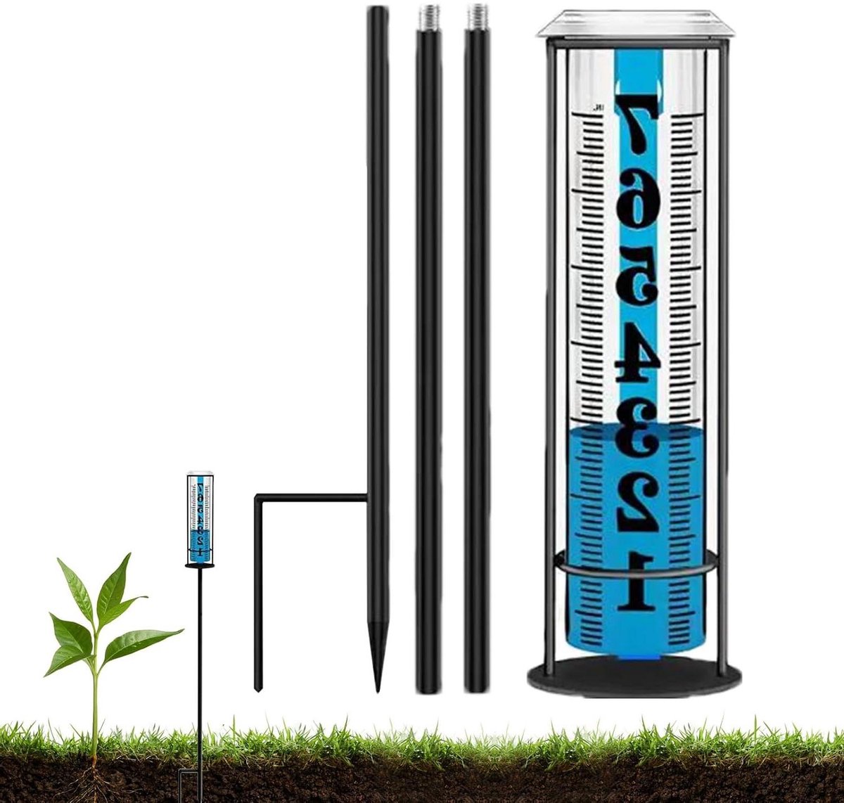 Regenmeter Buiten - Regenmeter Tuin - Tuinieren Weer Meten - Anti-vervormingsontwerp - 27 cm - Transparant