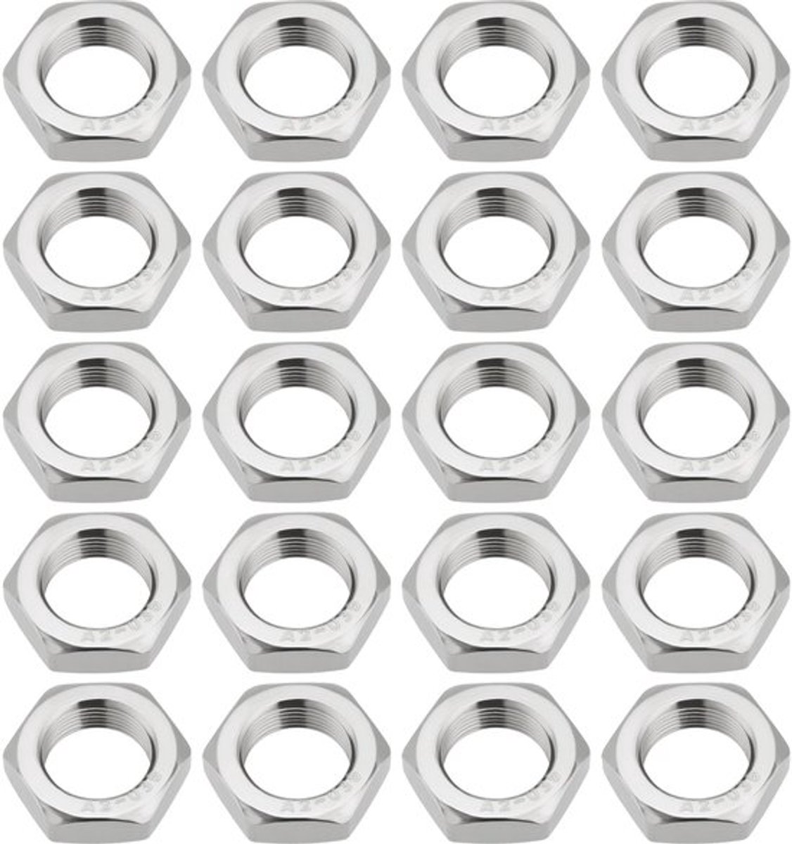 Moeren 20 Stuks - M16 x 1.0 Zeshoekige Moeren - Roestvrij Staal - Corrosieweerstand - Fijne Schroefdraad - Totale Hoogte 7.8mm - Moer