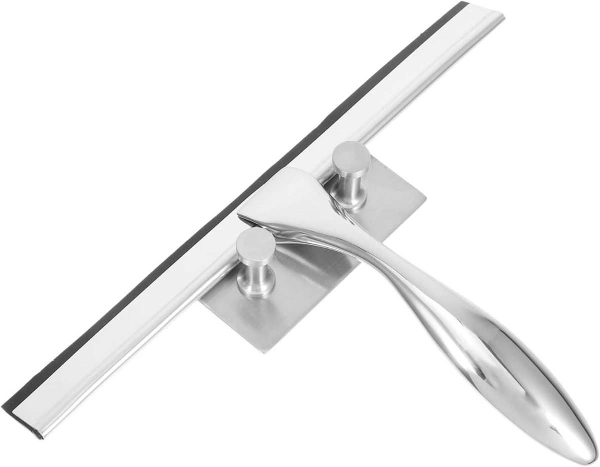 Douchewisser - Raamwisser Glasreiniger - Badkamer Schoonmaken - Roestvrijstalen Handvat - M - Zilver