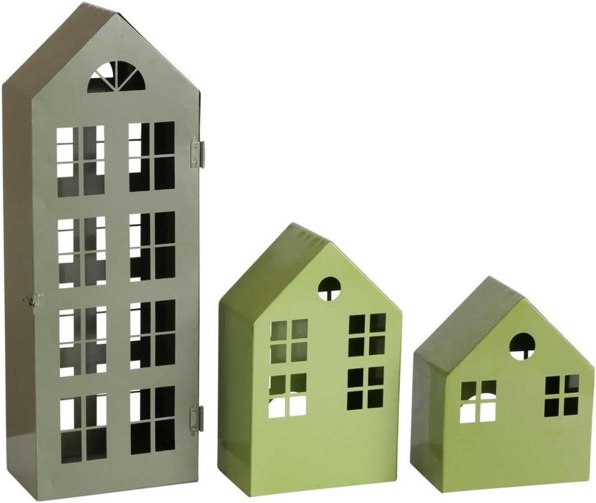 Lantaarn Huis - Decoratieve Lantaarn - Sfeer Creëren - Imposante Hoogte - 45 cm - Donkergroen