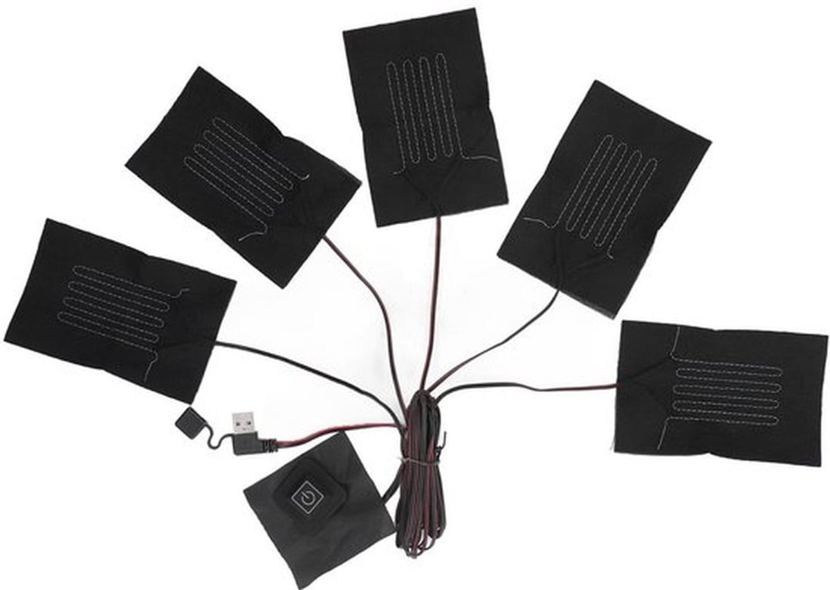 Elektrisch Verwarmingsvest - USB Warmtepad - Verstelbaar en Waterdicht - 3 Temperatuurniveaus - Geschikt voor Kleding - 5-in-1