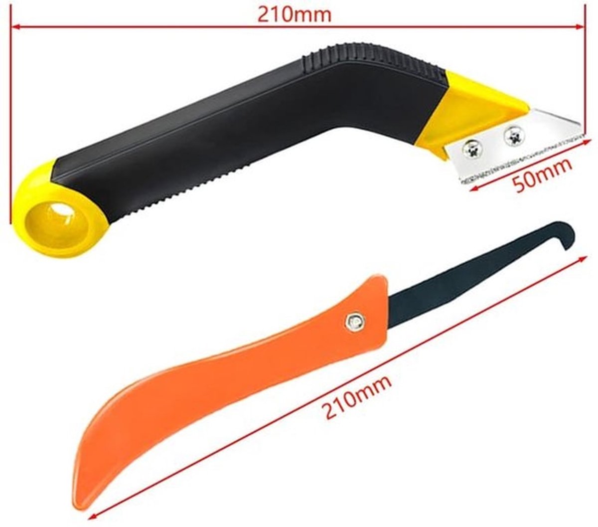 Tegelvoegschraper 8-delig - Ergonomische Grip - Verwisselbare Messen - Naatreiniger/Haakmes - Nylon Staal - 21 cm Lang - Voegschraper