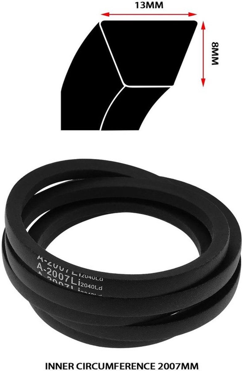 Riemaandrijving Hoogwaardig Rubber - Aandrijfriem - V-riem 79 Inch - 13 mm Binnenlengte - 8 mm Breedte - OE 229503400