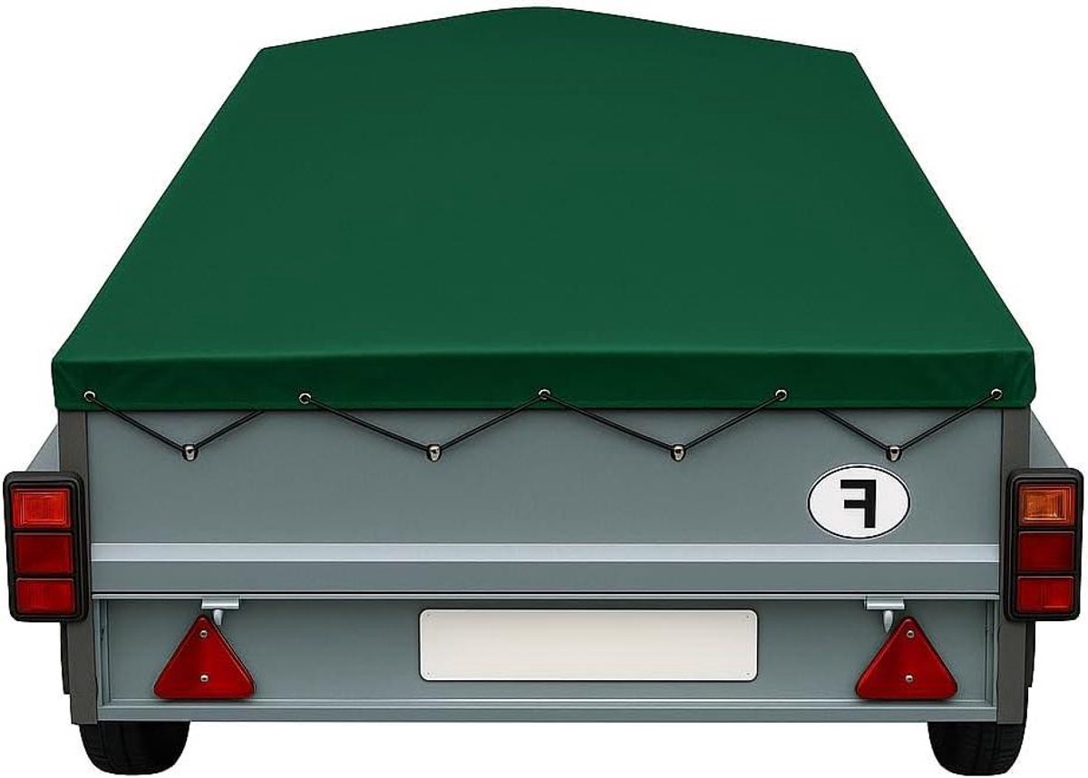 Aanhangerzeil - Afdekzeil Trailer - Transport Bescherming - Professionele Kwaliteit PVC - 262 x 154 cm - Groen