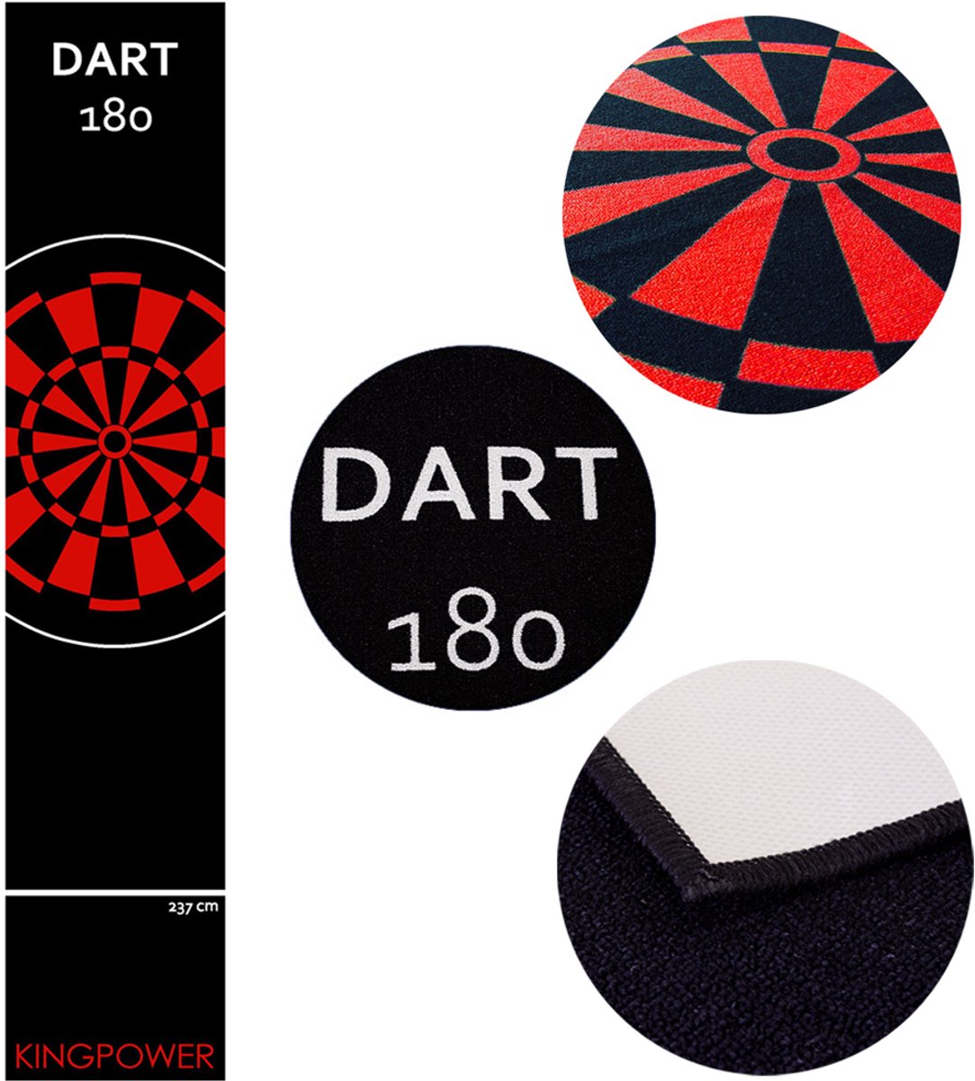 Kingpower Dart Mat Dart Tapijt Toernooimat Afvoerlijn Vloerbescherming Accessoires Darts Dartbord Dartbord 2 maten 237cm en 290cm verschillende designs