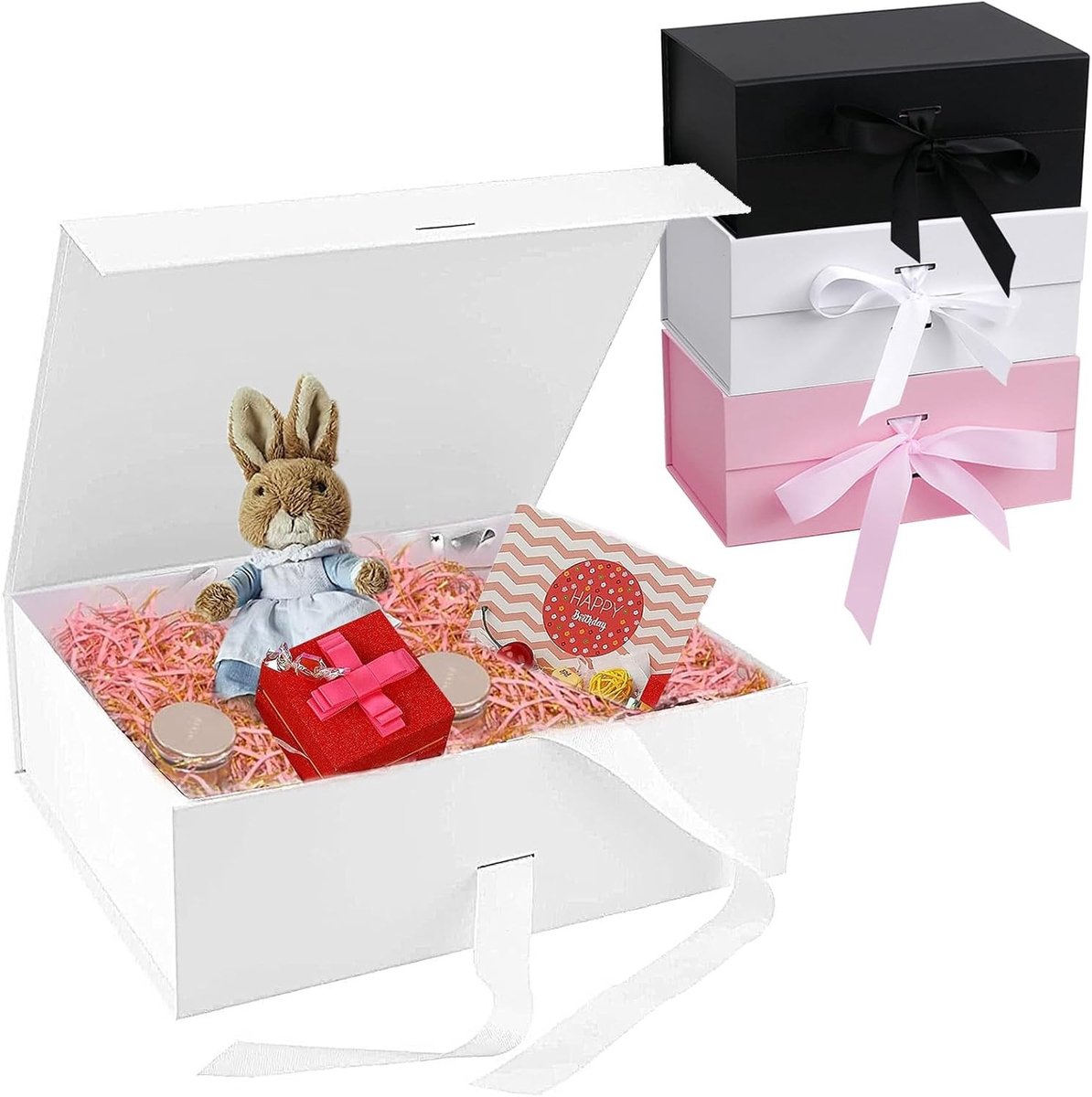 Witte magnetische geschenkdoos - perfecte verpakking voor bruiloften, verjaardagen en Kerstmis 21x17x7cm