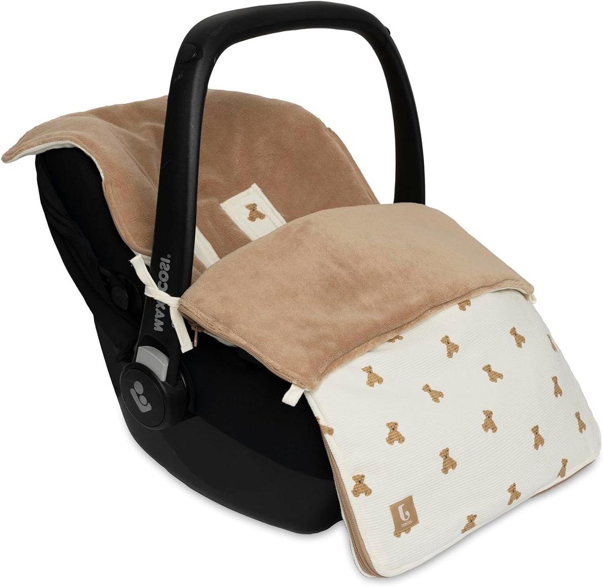 Voetenzak Mini Teddy - Babyzak Kinderwagenzak - Baby Warm Houden - Met Gordelopeningen - 82 x 42 cm - Little Waffle