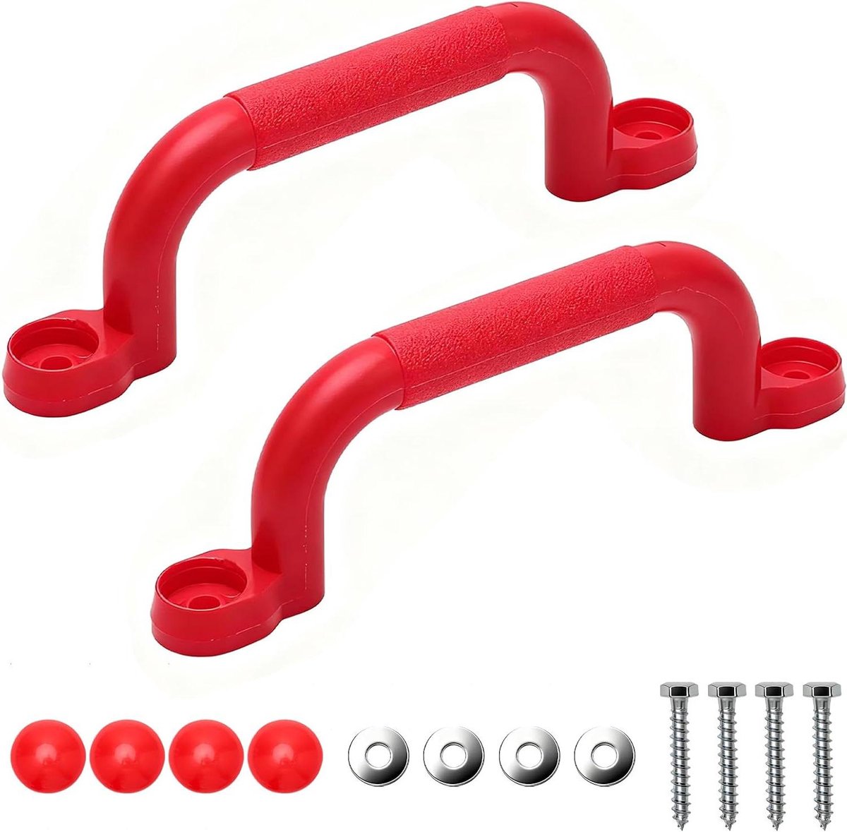 Speeltoren Handgrepen - Klimgrepen Speeltoestellen - Veilig Klimmen - Antislip Structuur - 23.5 x 7 cm - Rood