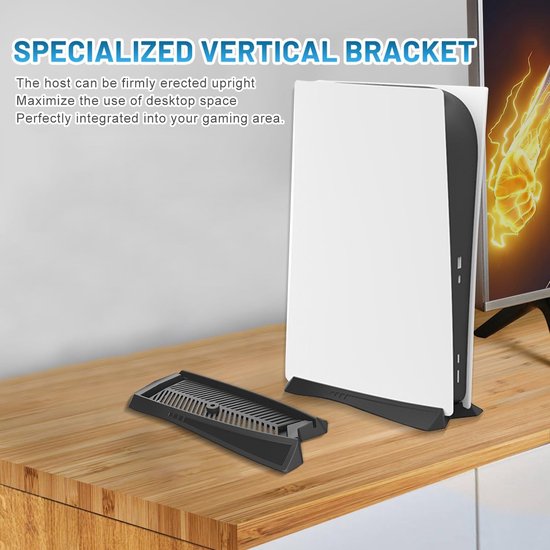 Stabiele Verticale Stand voor PS5 Digital Edition met Verbeterde Warmteafvoer en Ondersteuning — afbeelding 4