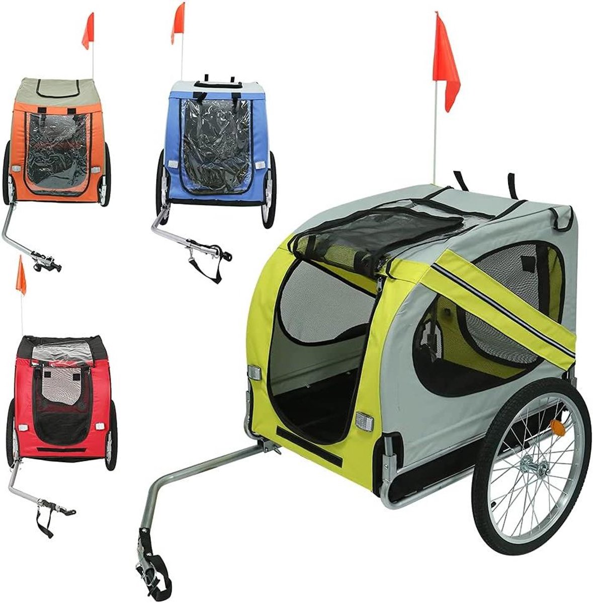 Fietskar voor Huisdieren - Hondenaanhanger Opvouwbaar - Veilig Vervoeren - Waterdicht Oxford Materiaal - 73 x 137 x 90 cm