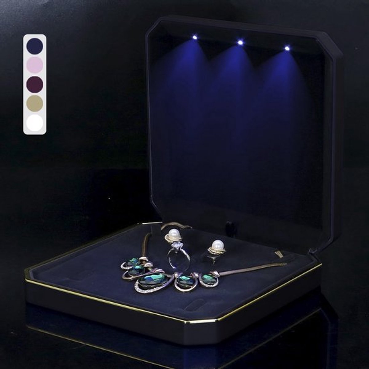 Sieradenbox Grote - Sieradendoos - Halskettingen/Ringen - LED Verlichting - Elegant Design - Hoogwaardig Materiaal - Sieradenkoffer