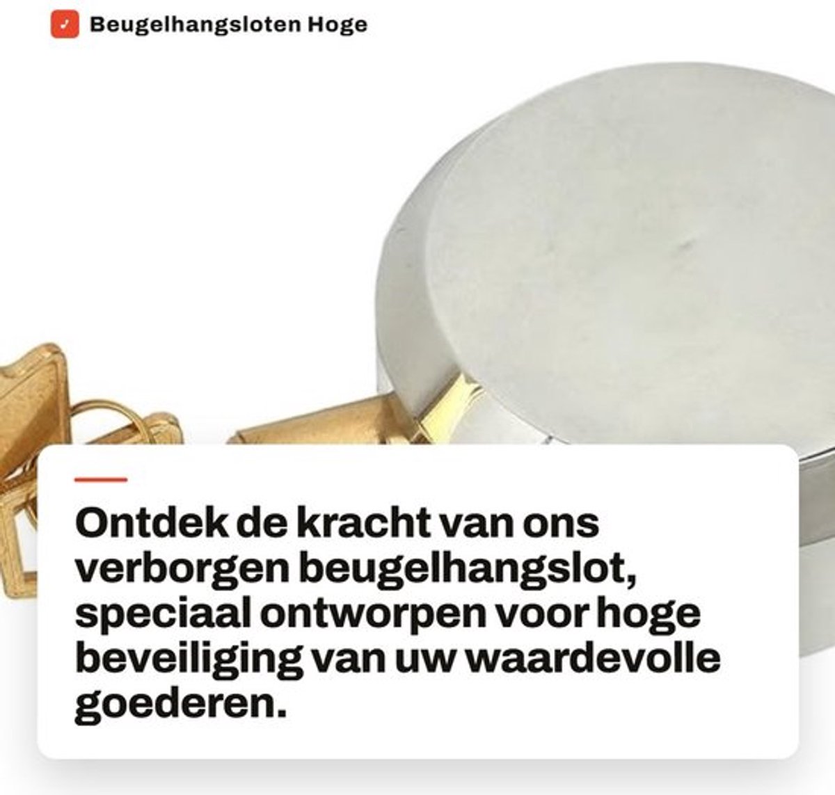 Beugelhangslot Hoge Veiligheid - Puck-slot - Inbraakpreventie - Diefstalbescherming - Robuuste Constructie - 2 Sleutels - Puckslot