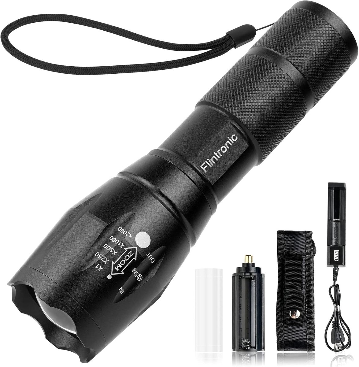 Militaire zaklamp - T6 LED-zaklamp-groot - L2 LED-zaklamp - Aluminiumlegering - Voor outdoor en indoor gebruik