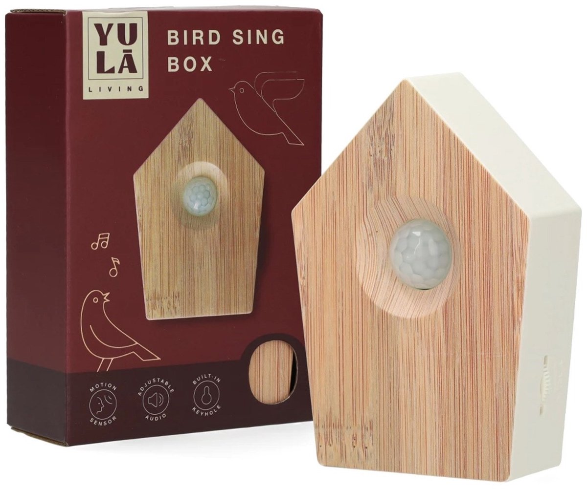 YULA Living Vogelgeluiden Huisje met Sensor voor op Toilet - Aanpasbaar Volume - WC - Bewegingsmelder - 8,6 x 3,5 x 12,5 cm - 90 g - Kastje - Bird Box - Bruin — cadeau in Gadgets - foto 4