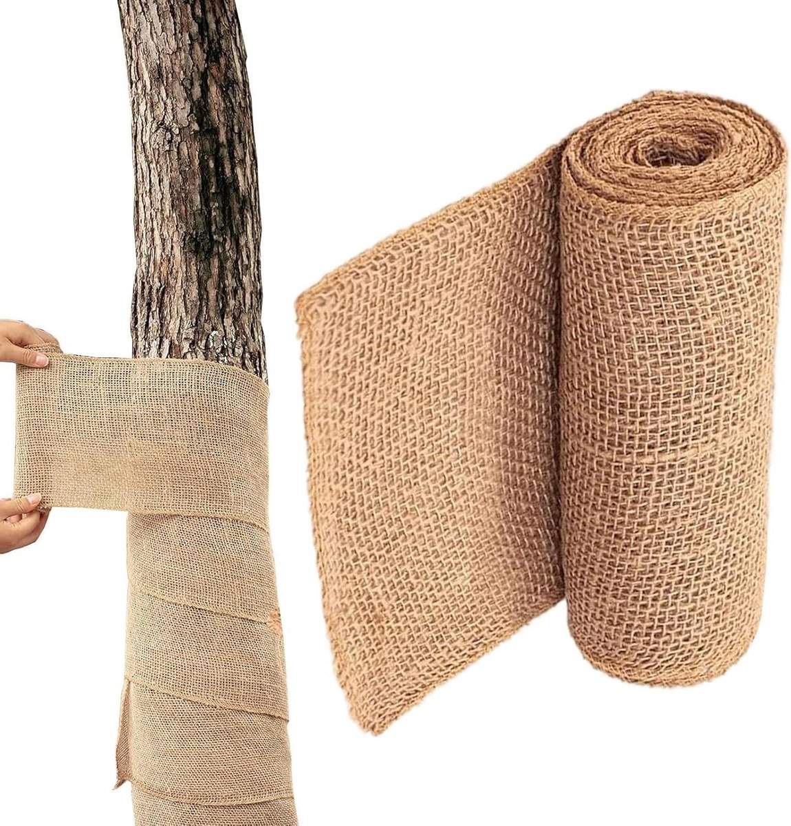 Boomwrap Jute - Boombeschermer Boomwikkel - Planten Beschermen - Natuurlijk Jute Materiaal - Diverse Maten - Bruin