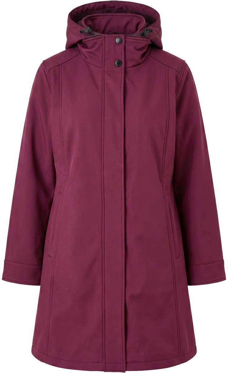 Ulla Popken - Dames - HYPRAR softshell-jas waterafstotend 2-weg rits - Braambes - Maat 54+