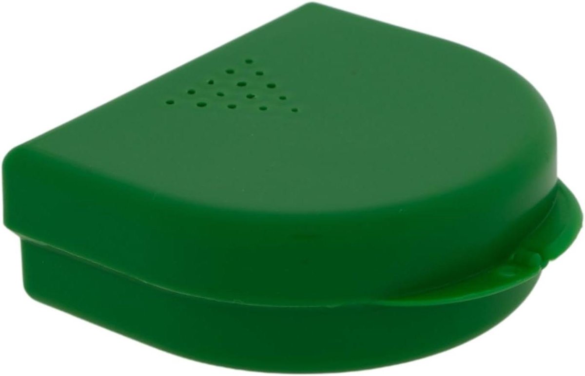 Opbergdoos Beugels - Prothese Houder - Hygiënisch Opbergen - Met Luchtgaten - 27 cm Hoog - Groen