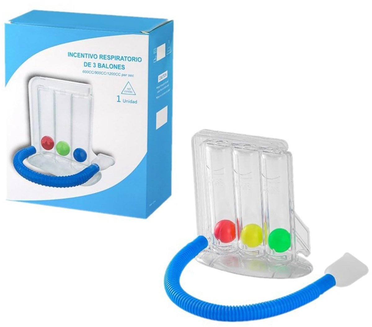 Diepe Ademhaling Trainer met 3 Kleurrijke Ballen voor Spraaktherapie en Longfunctie, Ideaal voor Ademhalingsoefeningen en Longrevalidatie, 1 Stuk