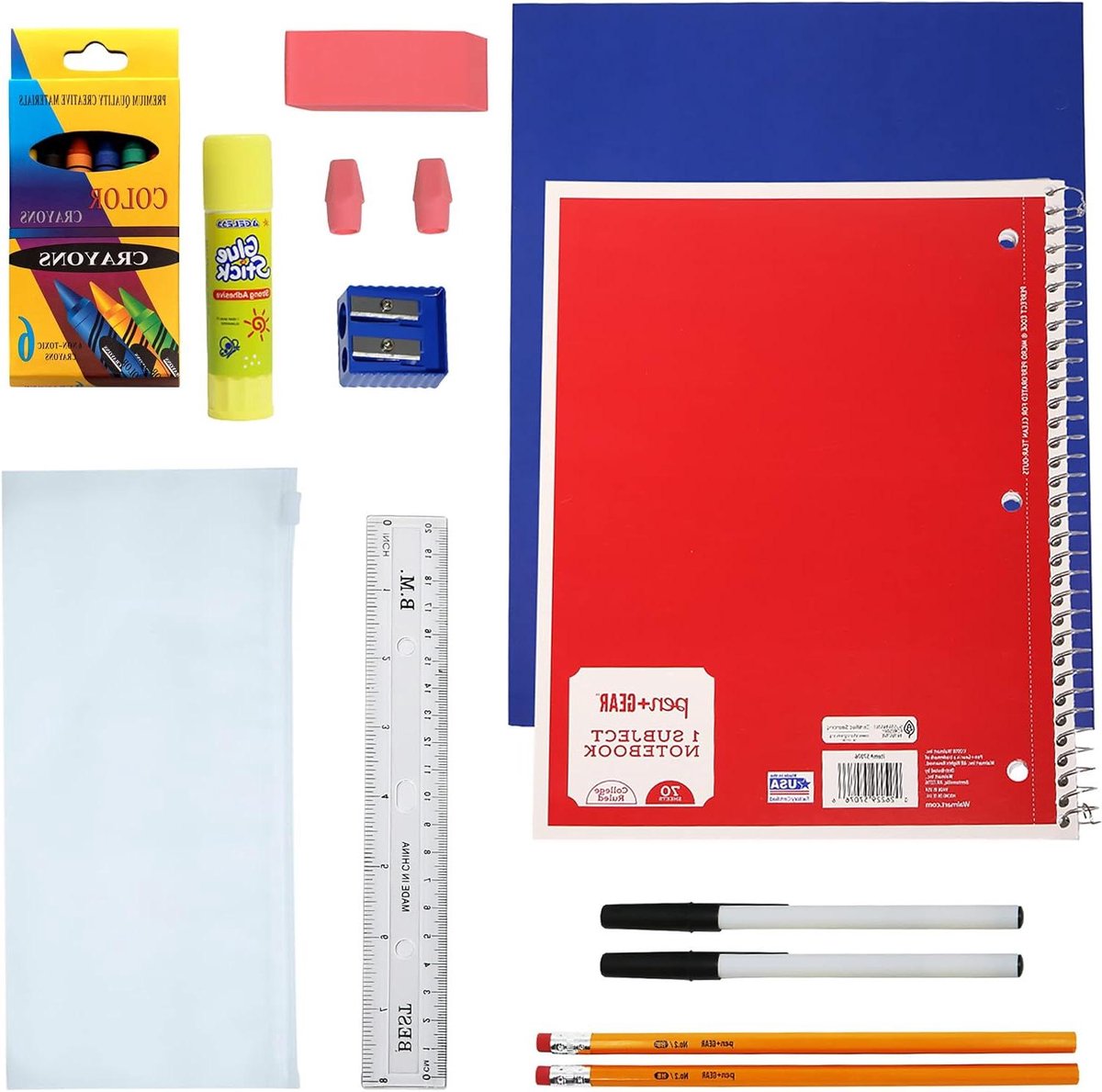 Schoolbenodigdheden Kit - Essentiële Doos - Klaar voor School - 18 Delige Set - 18 Stuks - Veelkleurig